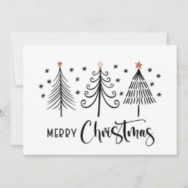 Black White God jul Träd Julkort