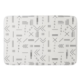 Black White Gorgous Modern Geometric Mönster Badrumsmatta