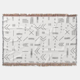 Black White Gorgous Modern Geometric Mönster Filt