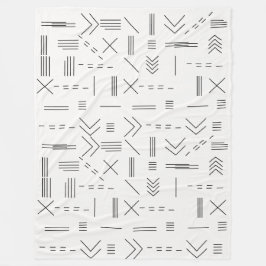 Black White Gorgous Modern Geometric Mönster Fleecefilt