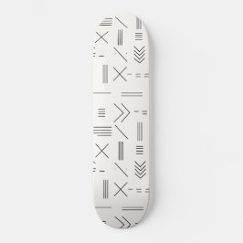 Black White Gorgous Modern Geometric Mönster Mini Skateboard Bräda 18,5 Cm