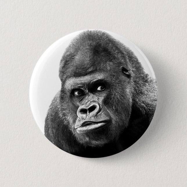 Black White Gorilla Knapp (Framsida)