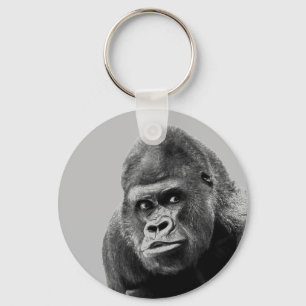 Black White Gorilla Nyckelring