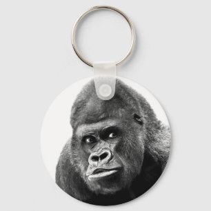 Black White Gorilla Nyckelring