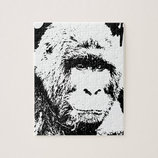 Black & White Gorilla Pussel (Vertikal)