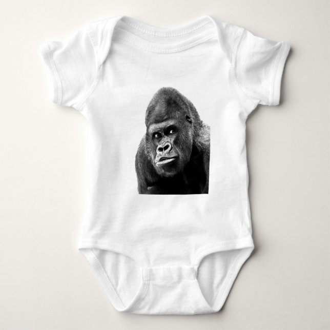 Black White Gorilla Tee Shirt (Framsida)