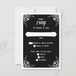 Black White Gothic Bröllop OSA Kort