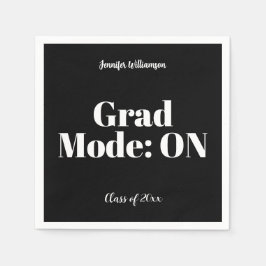 Black White Graduation Party Napkins Customizable Pappersservett