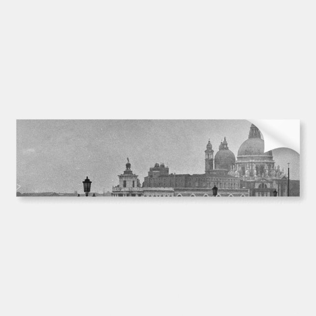 Black White Grand Canal Venice Italien Travel Bildekal (Framsidan)