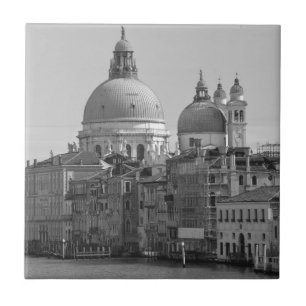 Black White Grand Canal Venice Italien Travel Kakelplatta