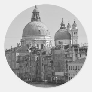 Black White Grand Canal Venice Italien Travel Runt Klistermärke