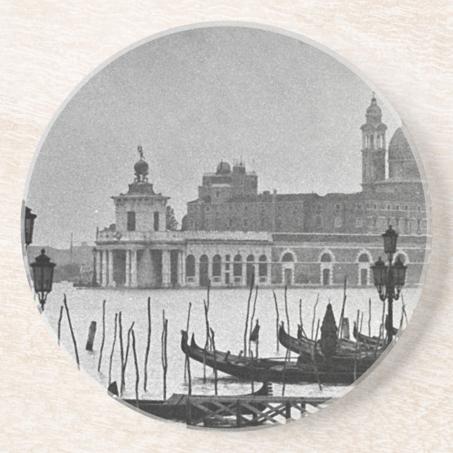 Black White Grand Canal Venice Italien Travel Underlägg (Framsidan)