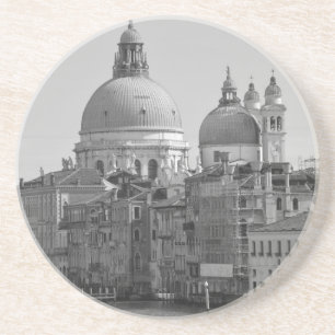 Black White Grand Canal Venice Italien Travel Underlägg Sandsten