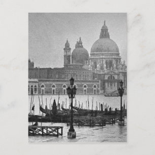 Black White Grand Canal Venice Italien Travel Vykort