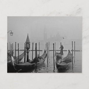 Black White Grand Canal Venice Italien Travel Vykort