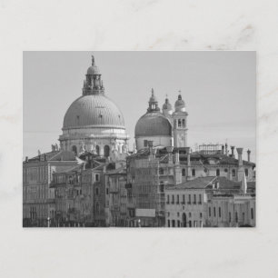 Black White Grand Canal Venice Italien Travel Vykort