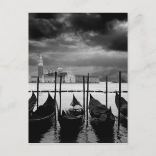 Black White Grand Canal Venice Italien Travel Vykort