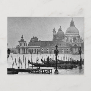 Black White Grand Canal Venice Italien Travel Vykort