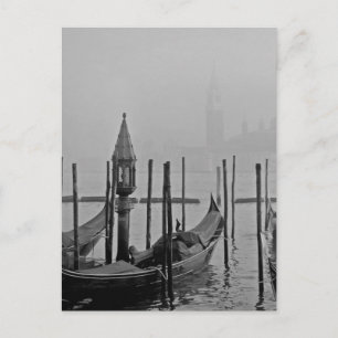 Black White Grand Canal Venice Italien Travel Vykort