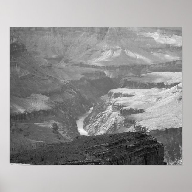 Black & White Grand Canyon liggande 16 x 20 Poster (Framsidan)