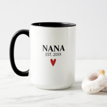 Black White Grandma Birth Announcement Mugg