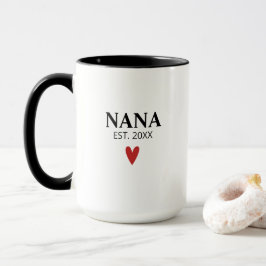 Black White Grandma Birth Announcement Mugg
