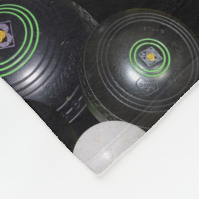 Black White Gräsmatta Bowls Mönster Fleecefilt (Hörn)