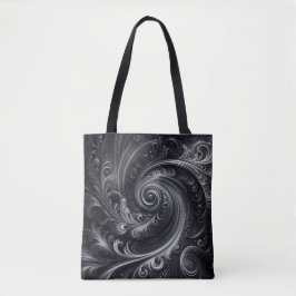 Black White Grått Abstrakt Modern Simple Swirl Tygkasse