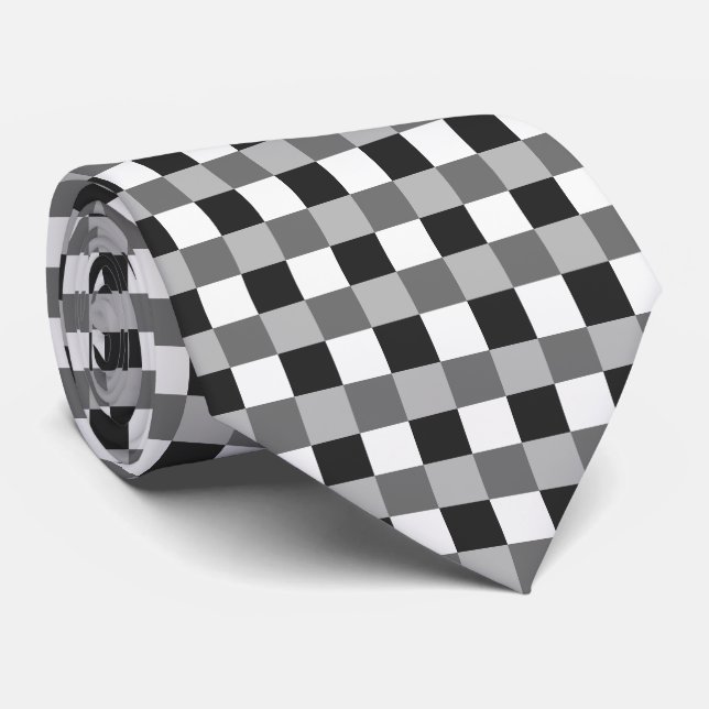 Black White Grått Checkerboard Slips (Rullad)