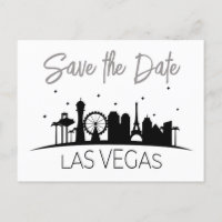 Black White Grått Las Vegas Bröllop spara datum