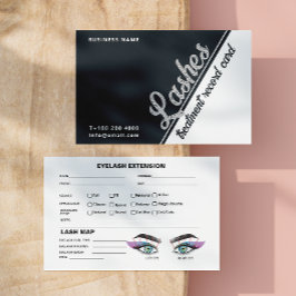 Black White Grått Lash Client Extension Karta Visitkort