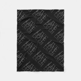 Black White Grått Live Kärlek Laugh-inspirationslj Fleecefilt