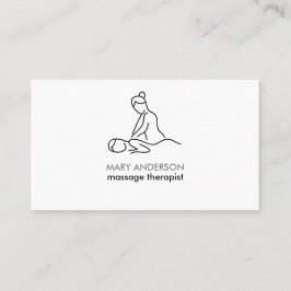 Black White Grått Massage Therapy Masseuse Spa Visitkort