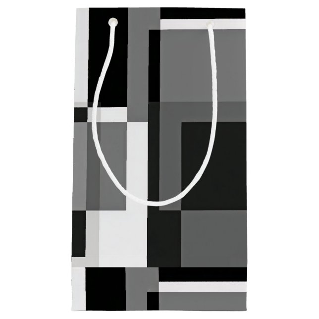 Black White Grått Modern Abstrakt Geometric Manar (Framsidan)