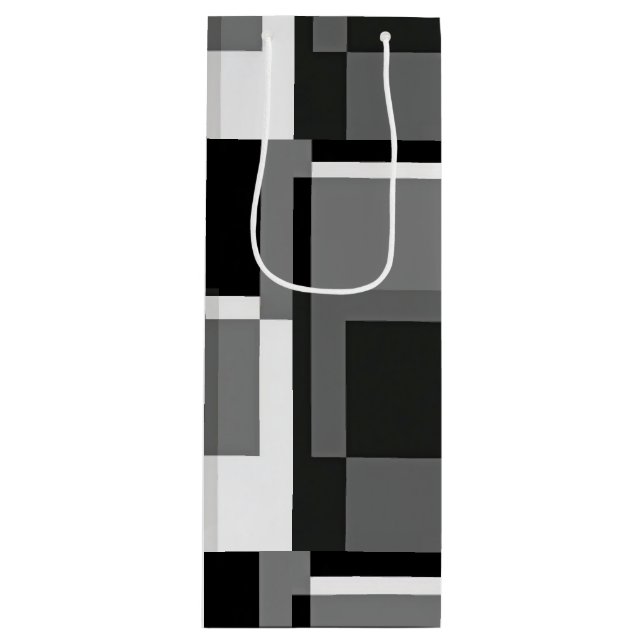 Black White Grått Modern Abstrakt Geometric Manar (Framsidan)