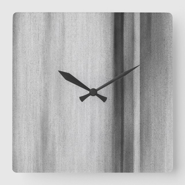 Black White Grått Modern Fyrkantig Klocka (Framsida)