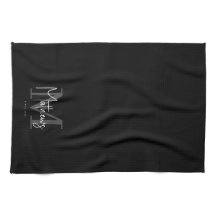 Black White Grått Monogram Family Namn