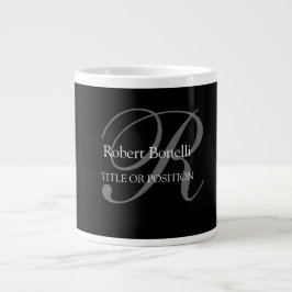 Black White Grått Monogram Jumbo Mugg