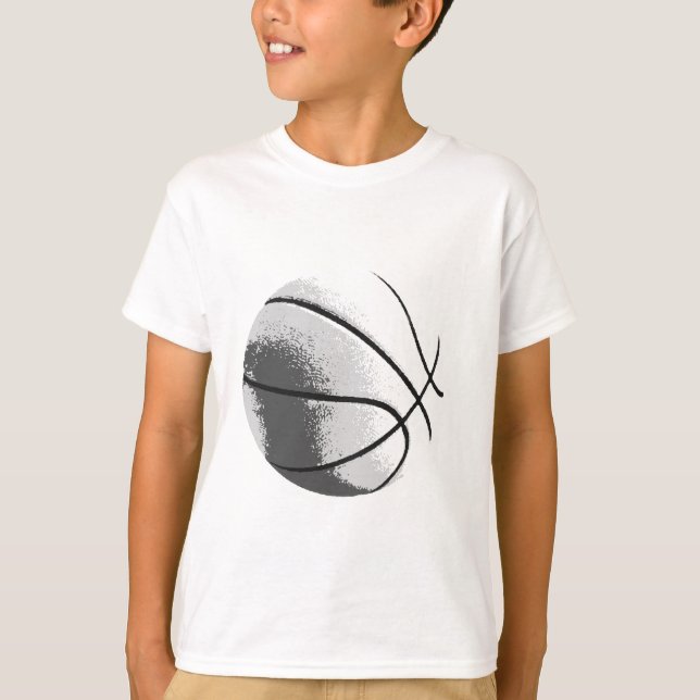 Black White Grått Trendig Pop Art Basketball T Shirt (Framsida)