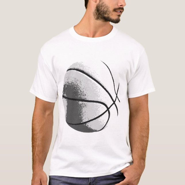 Black White Grått Trendig Pop Art Basketball Tee (Framsida)