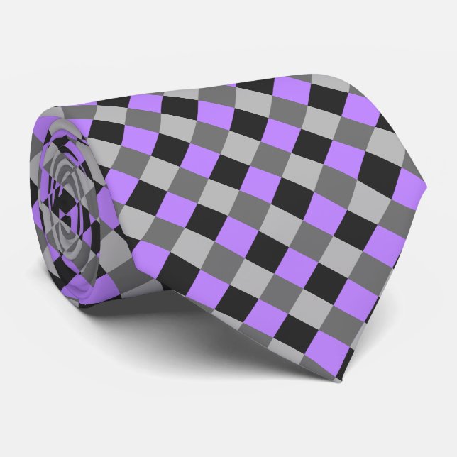 Black White Grått Violet Checkerboard Slips (Rullad)