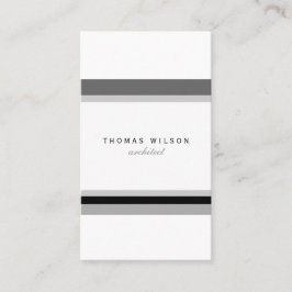 Black white grey stripes minimal modern chic card visitkort