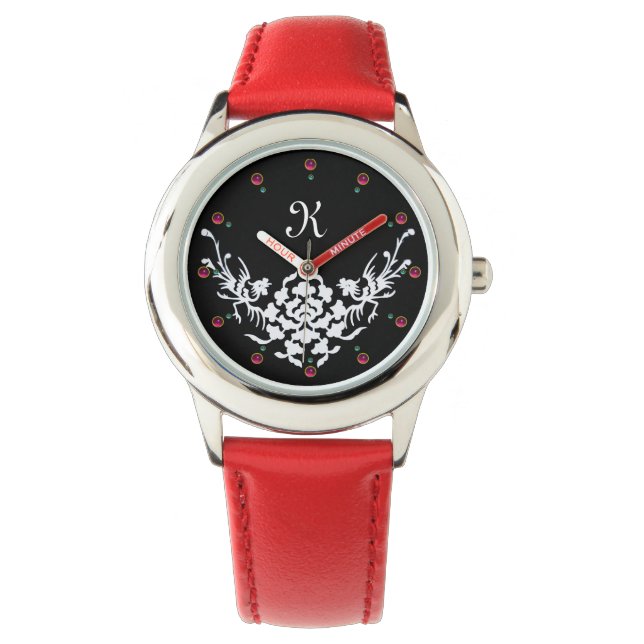 BLACK WHITE GRIFFINS OCH FLÖDESMONOGRAM ARMBANDSUR (Framsida)