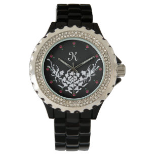BLACK WHITE GRIFFINS OCH FLÖDESMONOGRAM ARMBANDSUR