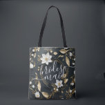 Black White Guld Blommigt Wandefrand Bröllop Bride Tygkasse<br><div class="desc">Bridesmaid Bröllop Tote Bag Templates - Elegant Black White and Guld Blommigt Wandeans. Dessa utformningar kan vara Personlig för ditt särskilda tillfälle och skulle vara Perfekt för Bröllop,  Möhippa,  Förlovningsfest,  Födelsedagsfest och många fler särskilda tillfällen.</div>