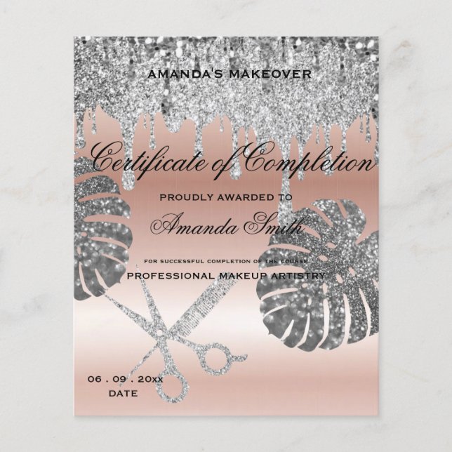 Black White Guld Certificate of Complete Award (Framsida)