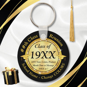 Black, White, Guld, Class Reunion Souvenir Ideas Nyckelring