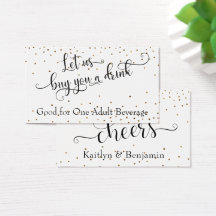 Black White Guld Confetti Typography Drink Biljett