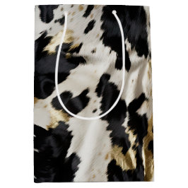 Black White Guld Cowgirl Cowhide