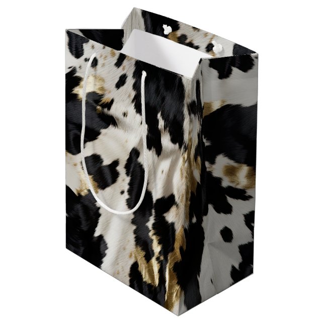 Black White Guld Cowgirl Cowhide (Baksidan Vinklad)